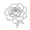 Ranunculus flower tattoo design idea