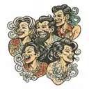 four people laughing  tattoo design idea