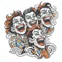 four people laughing  tattoo design idea