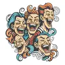 four people laughing  tattoo design idea