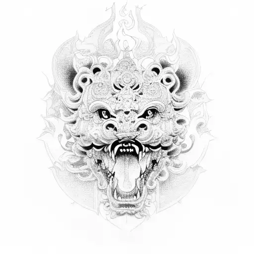 Foo Dog tattoo design idea