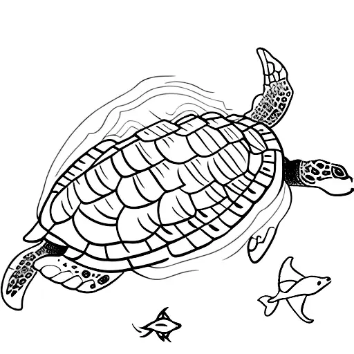 A group of sea turtles swimming in the ocean tattoo design idea