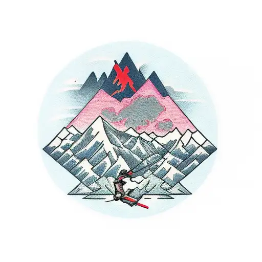 Bow Hunting, Mountains, Cross tattoo design idea