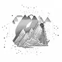 Bow Hunting, Mountains, Cross tattoo design idea