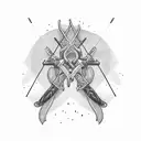 Bow Hunting, Mountains, Cross tattoo design idea