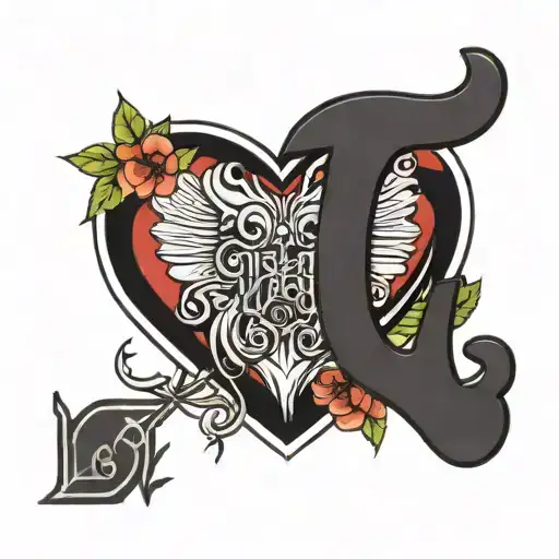 love heart with the word loser in the middle tattoo design idea
