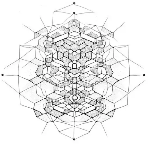 Cybernetic arm sleeve hexagonal pattern with wiring tattoo design idea