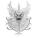 Cybernetic Sword with a dragon tattoo design idea