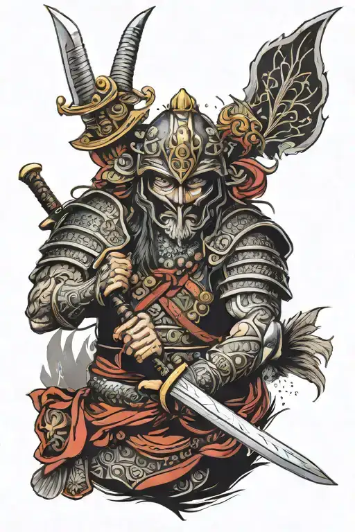 samurai spartan viking warrior tattoo design idea