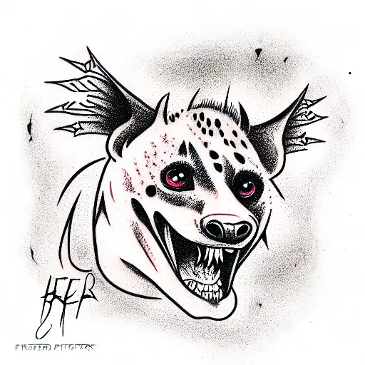 hyena predator bat hybrid tattoo design idea