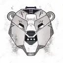 cyborg bear tattoo design idea