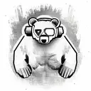 cyborg bear tattoo design idea