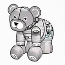 cyborg bear tattoo design idea