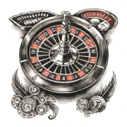 casino roulette wheel tattoo design idea
