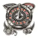 casino roulette wheel tattoo design idea