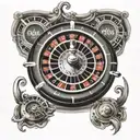 casino roulette wheel tattoo design idea