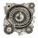 casino roulette wheel tattoo design idea