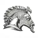 realistic achilles statue tattoo design idea