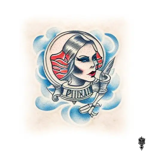 russian prison tattoo of woman tattoo design idea