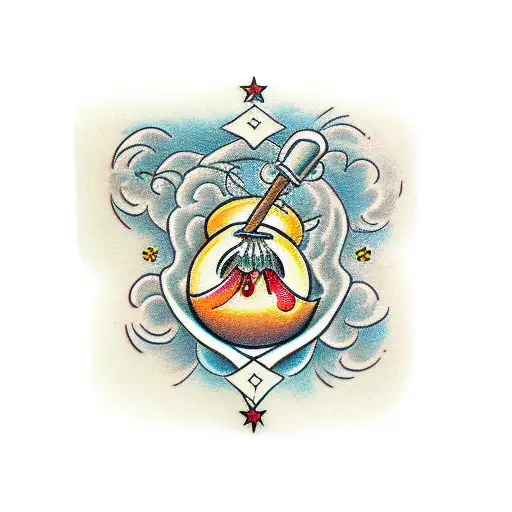 hot honey bun tattoo design idea