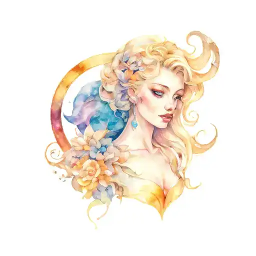 girl blonde goddess saturn freya tarots piercing tattoo  tattoo design idea