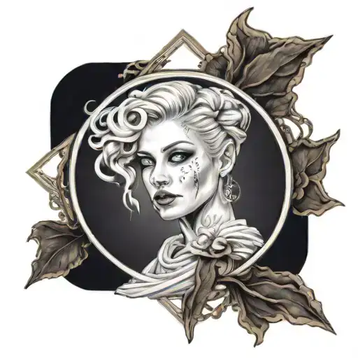 girl blonde goddess saturn freya tarots piercing  tattoo design idea