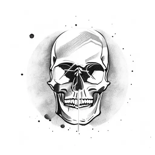 skull clocks eye tattoo design idea