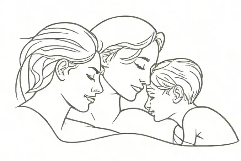 mother and son matching tattoo tattoo design idea