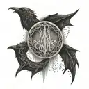 The One Ring with Elvish script and a nazgul tattoo design idea