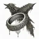 The One Ring with Elvish script and a nazgul tattoo design idea
