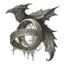 The One Ring with Elvish script and a nazgul tattoo design idea