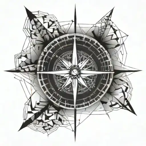 compass with pinky promise  tattoo design idea