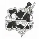 pinky promise mom and son walking tattoo design idea