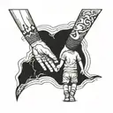 pinky promise mom and son walking tattoo design idea