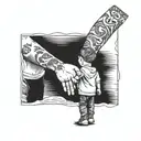 pinky promise mom and son walking tattoo design idea