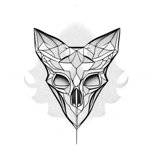 fox skull tattoo design idea
