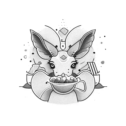 litle mule eating cookie  tattoo design idea