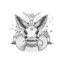 litle mule eating cookie  tattoo design idea