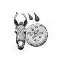 litle mule eating cookie  tattoo design idea