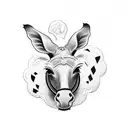 litle mule eating cookie  tattoo design idea