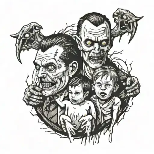 dad and son tattoo design idea