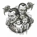 dad and son tattoo design idea