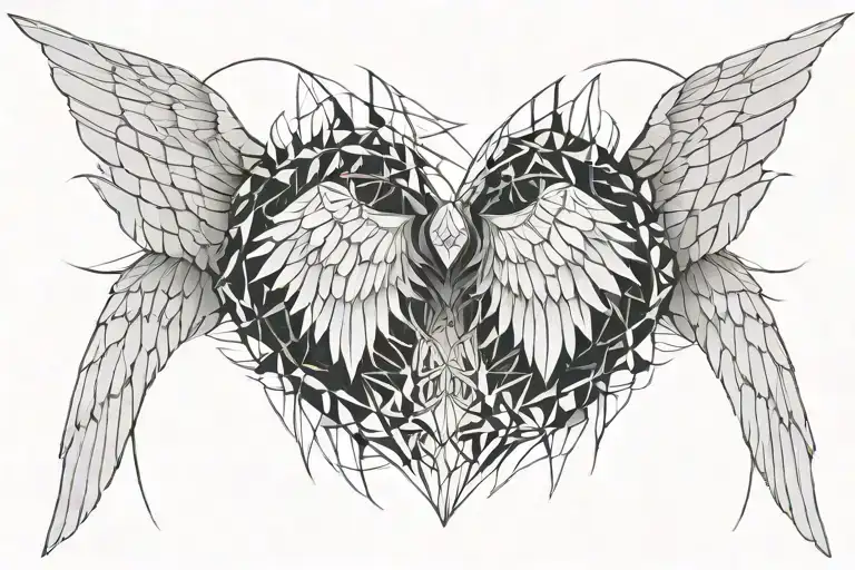 Angel wings spread wide tattoo design idea
