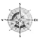 A detailed compass surrounded by a celestial map, symbolizing the client's love for adventure and exploring new horizons in both life and business tattoo design idea