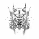samurai werewolf tattoo design idea