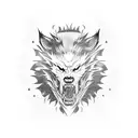 samurai werewolf tattoo design idea