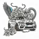 BMW M2 Competition tattoo design idea