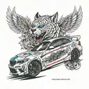 BMW M2 Competition tattoo design idea