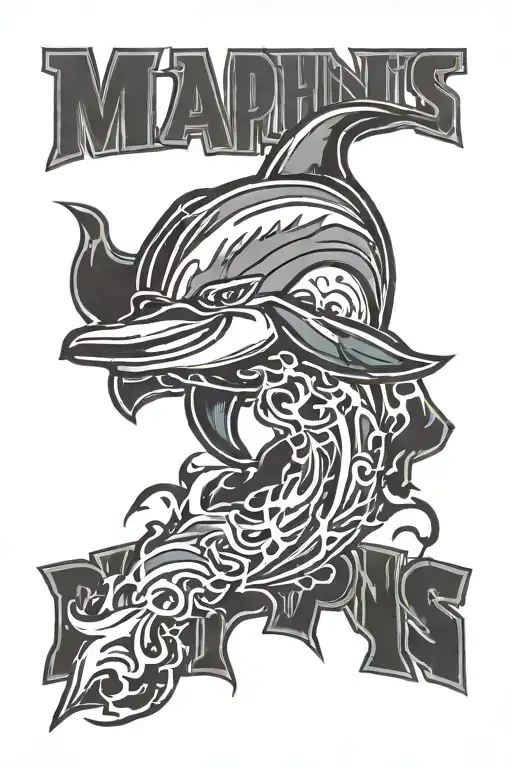 Miami Dolphins logo tattoo design idea