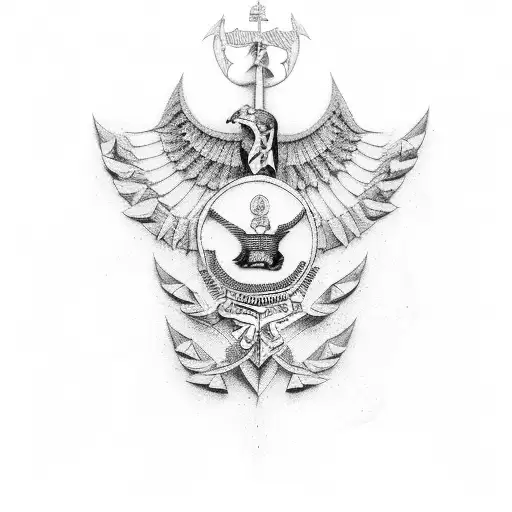 143rd us infantry regiment arms secure peace tattoo design idea